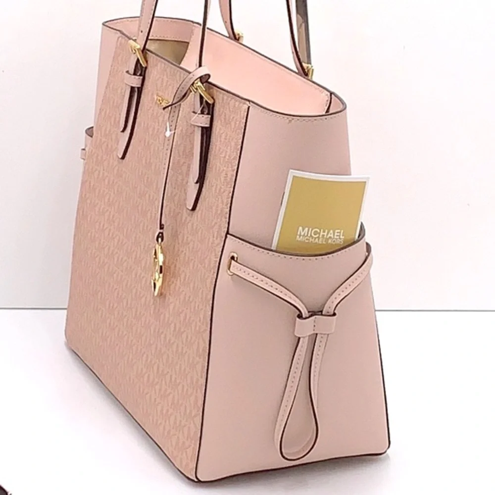 MICHAEL KORS GILLY LARGE DRAWSTRING TRAVEL TOTE BALLET SIGNATURE COLOR - Picture 4 of 14